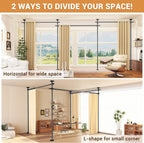 Room Divider for Room Separation,Tension Curtain Rods No Drilling for Room Separation, 4-10ft(H) 28-171inch(W) Heavy Duty Floor to Ceiling Tension Rod Divider for Temporary Privacy Wall Divider,Black