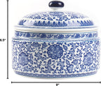 Blue and White Ginger Jar, Ceramic Chinoiserie Decorative Jars for Home, Office, Ginger Jar Vase Pocelain for Table, Living Room, Bookshelf, Mantle Fireplace, Centerpieces 6.5"