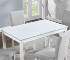 LUMISOL Dining Table for 4-6 People, Wooden Dining Rectangular Table, Kitchen Table for Small Space, Not Included Chairs, White