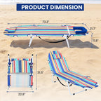 LILYPELLE Folding Chaise Lounge Chair with Mattress, 5 Position Beach Chair with Face Hole, Patio Chaise Lounge Chairs for Outside, Sunbathing, Camping, Pool, Beach, Poolside