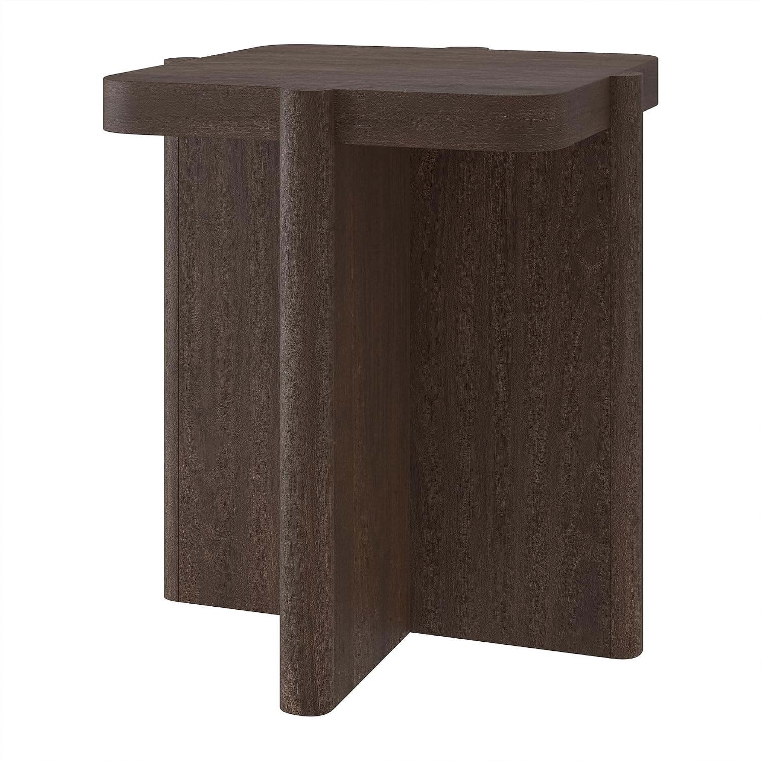 Henn&Hart 20" Modern Square End Table, Side Table, Nightstand with X-Base for Living Room, Office, Family Room, or Bedroom, Heritage Oak