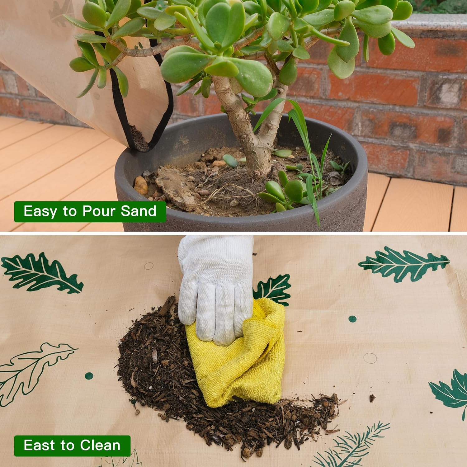 2PCS 3x3FT Repotting Mat for Indoor Plants, Heavy Duty Thickened Gardening Mat, Waterproof Plant Transplanting Potting Tray Foldable