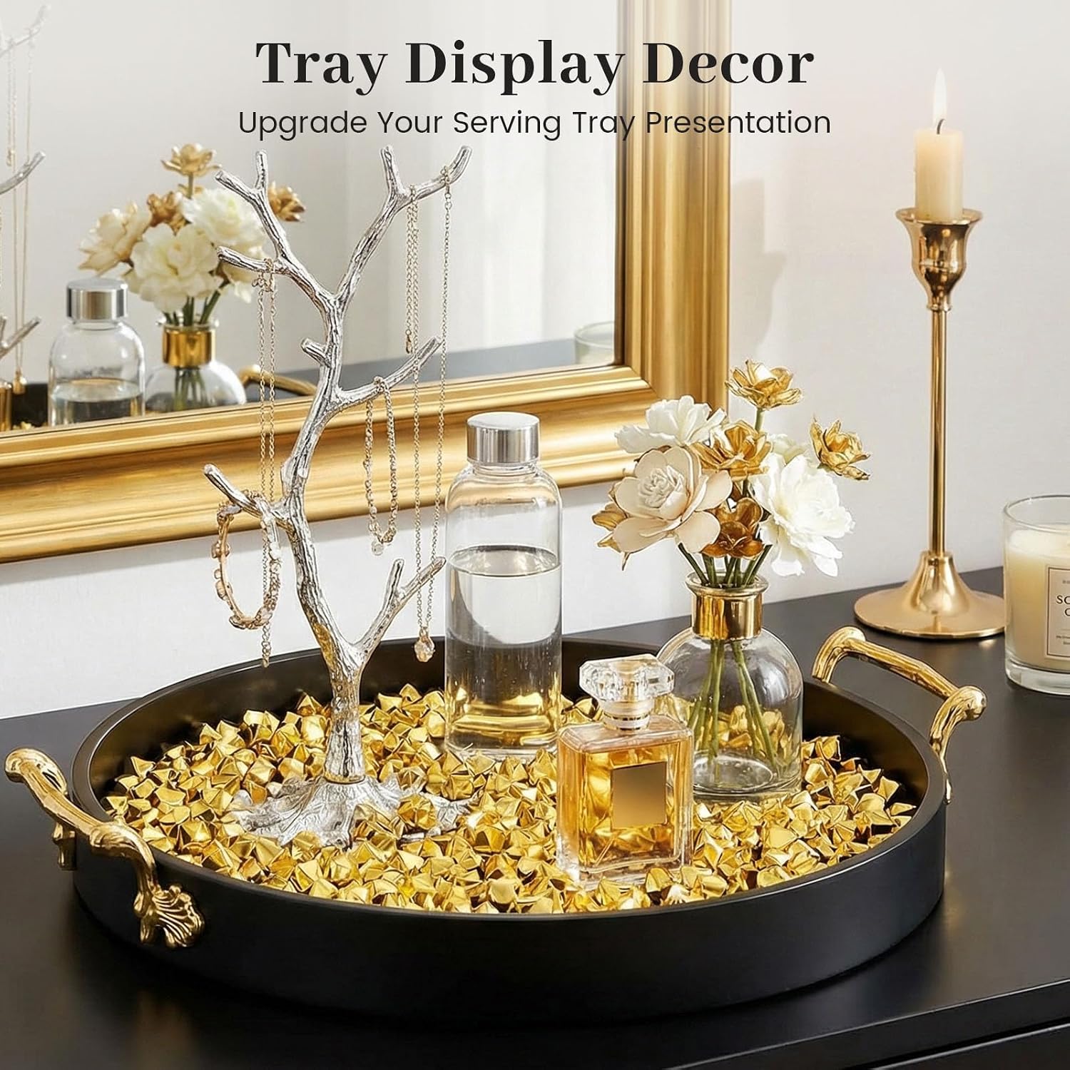 DomeStar 520PCS Small Fake Gold Ice Rocks, Acrylic Ice Fake Plastic Gold Nuggets Gems Marbles for Vases Fillers Table Scatters Birthday Wedding Party Decoration(0.4 x 0.6 inch)