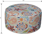 Kozyard Inflatable Ottoman Stool - Portable Round Pouf for Indoor/Outdoor Use - Perfect Small Foot Rest or Seating for Kids and Adults - Ideal for Camping or Home (Abstract Warm)