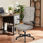 DUMOS Home Office Desk Chair - Ergonomic High Back Mesh Computer Task Chair with Comfy Flip-up Armrests, Swivel Adjustable Height with Wheels, Comfortable Lumbar Support, for Adults, Gery