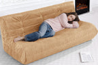 Bean Bag Chair,Giant Beanbag Chairs for Adults,Comfy Large Fireside Chair Lazy Sofa,Corduroy Bean Bag Lounger with Memory Foam Filled,Floor Sofa Couch for Home,Living Room (Khaki, 3-Seater)