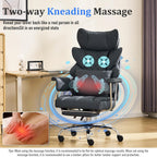 DYHOME 500 Lbs Kneading Massage Office Chair with Foot Rest, Ergonomic Reclining Home Computer Chair, High Back Thick Cushion Big & Tall Office Chair, Comfy Leather Heavy Duty Executive Chair, Black