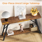 Snughome Entryway Table, 47.2" Long Console Table with 2 Tier Storage Shelf, Sofa Table Behind Couch, Extra Large Entry Table for Entryway,Living Room,Hallway, Foyer, Supports 220 LBS, Rustic Brown