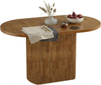 Tribesigns 47.24" Oval Dining Table for 4, Small Kitchen Table with Pedestal Base, Space Saving Farmhouse Wood Dinner Table for Apartment and Dining Room, Brown