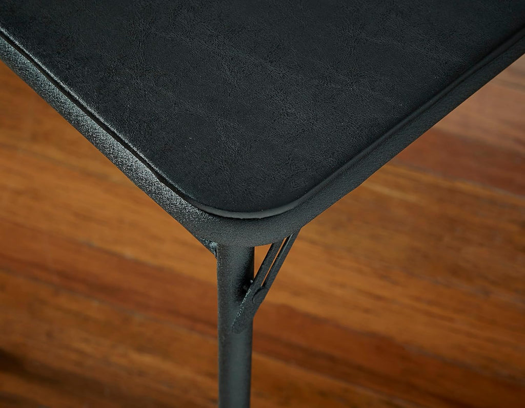 COSCO 20" x 48" Vinyl Top Folding Table, Black