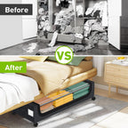 APSARAS USA Under Bed Storage with Wheels, Underbed Storage with Wheels and Clear Window, Rolling Drawers & Bins for Shoes Clothes in Dorm Bedroom, Easy Pull-out Black 2-Pack- Space-Saving