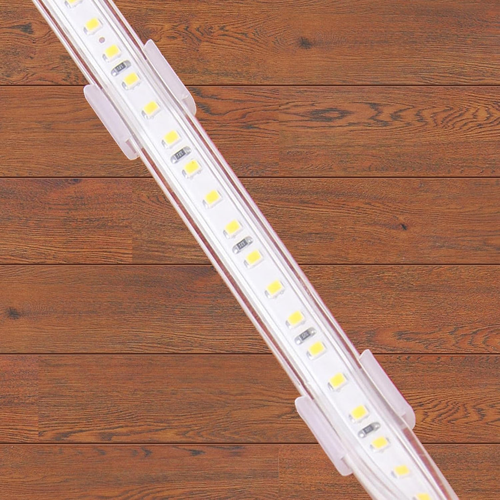 PATIKIL LED Strip Light Clips, 100 Pack Mounting Bracket Fixing Clips Plastic Clamp Holders with Screws for 18mm-20mm Neon RGB Light Cable Ribbon, Translucent