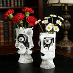 Face Vase - Flower Vase Unique, Funny Cool Abstract Art Decor Vase for Plants, Boho Flower Vase for Home Living Room Office Book Shelf