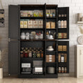 Hlivelood 71" Tall Kitchen Pantry,Farmhouse Storage Cabinet with Barn Doors,Organizer,Rustic Wood Cupboard,Farmhouse Pantry Cabinet for Kitchen,Dining Room,Living Room(Black)