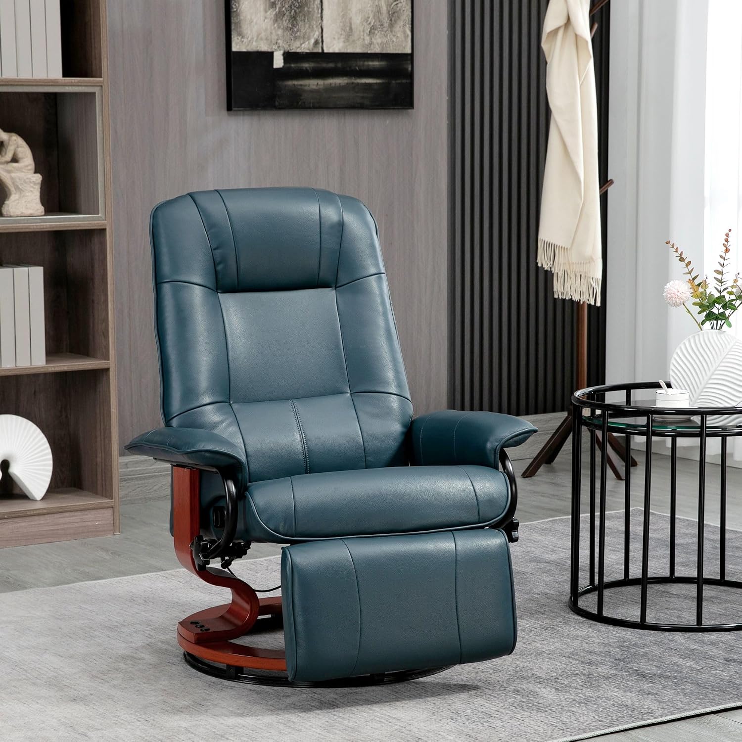 Swivel Reclining Chair - Blue