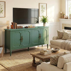 RoyalCraft Buffet Cabinet with Storage, 59" Vintage Sideboard with Adjustable Shelves, Mid Century Modern Painted Credenza Coffee Bar for Kitchen, Dining Room, Entryway, Living Room, Forest Green