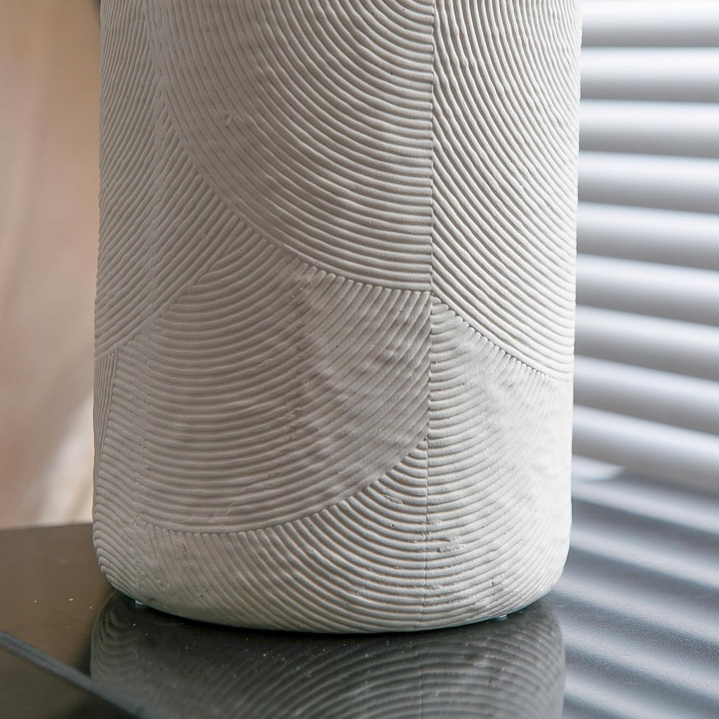 Large Textured Vase, Boho Ceramic Vase for Modern Farmhouse Home Decor, Pottery Vases for Flowers, Pampas Grass, Rustic Decorative Vase, Clay Vase Centerpieces for Dining Table