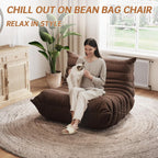 Oversized Bean Bag Chairs for Adults, Giant Beanbag Chair with Memory Foam, Comfy Lounge Chair Lazy Sofa for Apartment, Living Room, Bedroom, Office(Teddy Fabric)