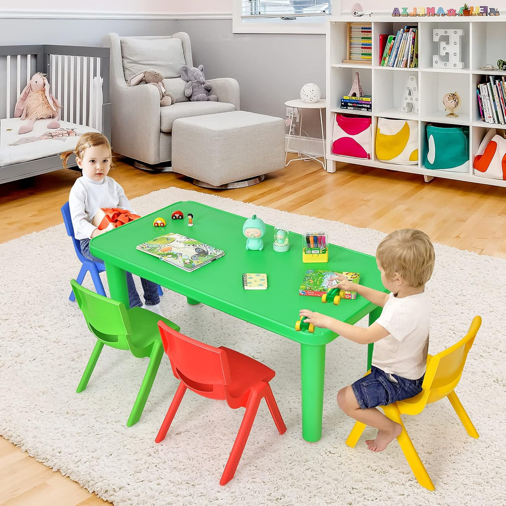 Costzon Kids Chairs, Stackable Plastic Colorful for Toddlers Boys Girls, Learn and Play Stools for School, Home & Play Room (Multicolor, 4 Chairs)