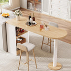 Bar Height Table, 55" Modern Kitchen Bar Table with Open Storage Shelf, Counter Height Dining Table for Kitchen, Breakfast Nook, Dining Room