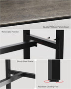 Bar Table, Bar Height Pub Table, High Top Cocktail Table for Kitchen Dining | 47.24" Rectangular Bar High Table for Kitchen Nook, Home Bar, Living Room, Bistro, Pub, Party, Sturdy Metal Frame