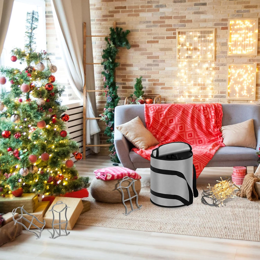 Shihanee 10 Pcs Christmas Holiday String Lights Storage Organizer and 1 Storage Bag Containers Light Cord Rope Reel Organizer Wraps(Gray)