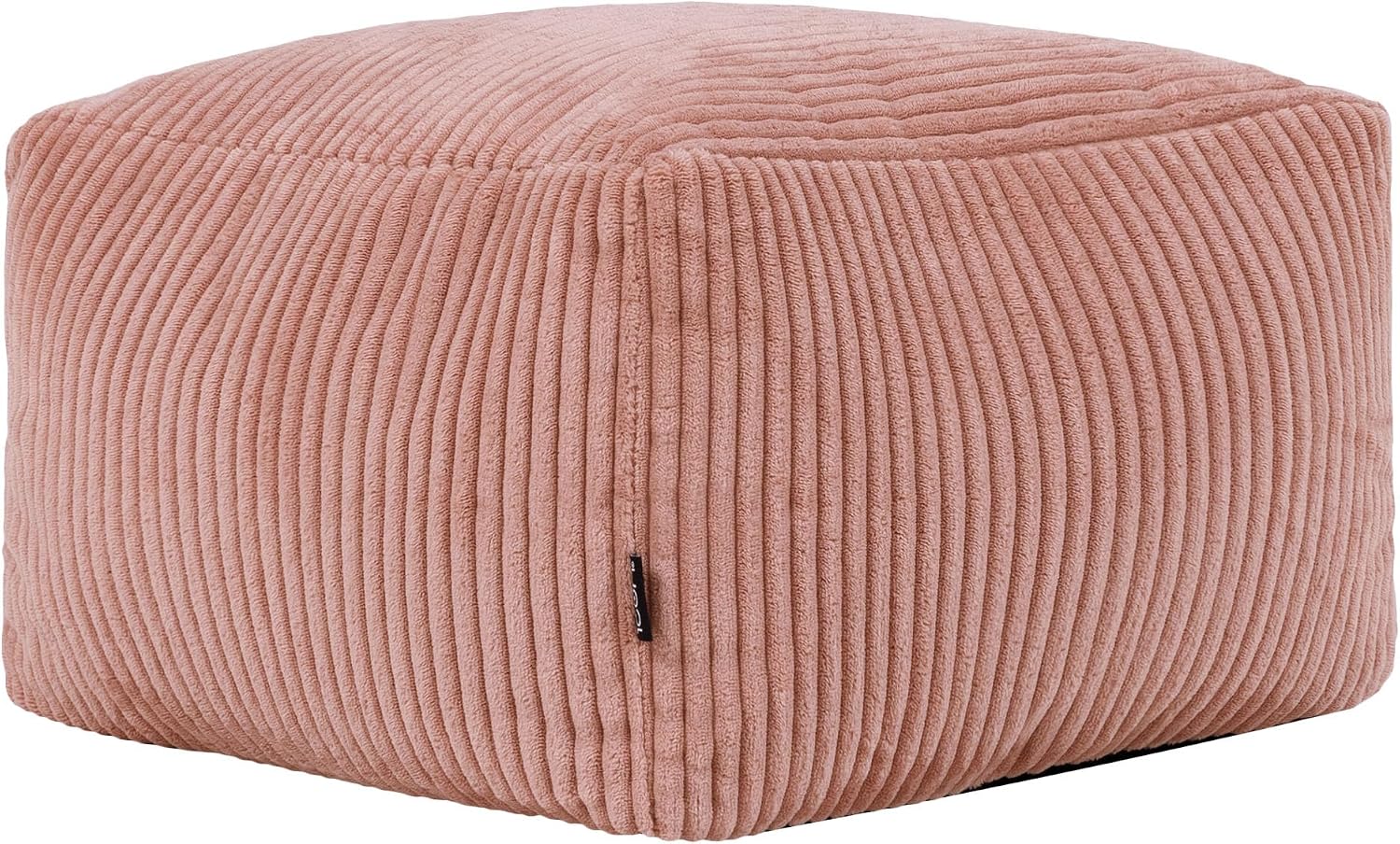 icon Amara Cord Bean Bag Footstool, Dawn Pink, Pouffe Footstool with Filling Included, Footrest, Bedroom, Living Room, Living Room Furniture