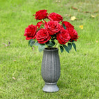 10” Cemetery Vases with Metal Spike for Artificial Flower Grave Decorations | Headstones Flower Holder with Drainage Hole for Artificial Flowers-Cemetery Vases for Grave Memorials Sympathy Gift
