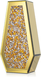 SHYFOY Gold Flower Vase Crushed Diamond Glass Vase Large Crystal Tall Vases for Centerpieces Luxurious Rhinestone Floor Vases Home Decor for Living Room Dining Room Coffee Table, Can’t Hold Water