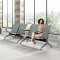 Kinfant Silver Waiting Room Chair Set - 2-Seat Waiting Room Bench Office Guest Reception Chair with Armrest for Airport Hospital Bank Salon Lobby(Sliver Mesh, Set of 2)