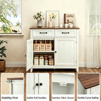 Bealife 32" Buffet Cabinet, Kitchen Island with Storage, Coffee Bar Cabinet with 2 Drawers and Adjustable Shelf, Kitchen Storage Cabinet for Dining Room, Living Room, Entryway (Retro)