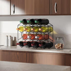 Sorbus 14 Bottle Wine Rack – Stackable Metal Wine Storage Organizer with Honeycomb Design – Cabinet, Pantry, or Bar Wine Bottle Holder – Modern Black Wine Racks Countertop - No Assembly Required