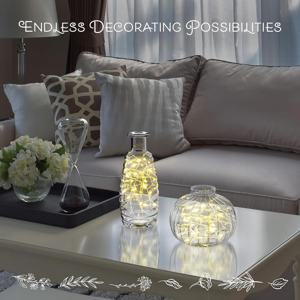 Gather & Bloom Creations Glass Bud Vases in Bulk – Set of 10 Mini Wedding Centerpiece Vases – Durable, Vintage-Inspired Clear Glass Vases for Flowers and Table Decor