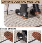 Door Mat 17"x30",Door Mat Indoor Entrance Dirt Resistant and Absorbent Non-Slip Rubber Backing Front Door Mats Washable Low-Profile Indoor Mats for Entryway, Inside Entrance Easy Clean Gray