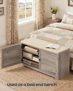 SONGMICS HOME 3-Tier Entryway Bench, Shoe Bench with Padded Seat, for Hallway, Bedroom, 14.2 x 40 x 20.9 Inches, Light Brown and Beige