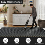 2ft x 6ft Runner Rug, Non Slip Indoor Outdoor Rugs, Waterproof Low Profile Carpet Runners for Hallway Entryway Kitchen Garage Patio Balcony, Custom, Grey Checkered