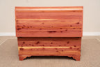 Rustic Red Door Co. Cedar Hope Chest with Waterfall Top and Tray, Amish Made Wooden Storage Trunk Box for Bedroom, Blanket, Clothes, Anti-Slam Hinges and Lock, Cedar Wood, Natural Stain, 36" Long