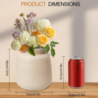 Ceramic Vase Set of 2, 7.1" Handcrafted Rustic Flower Vases for Modern Home Decor, Boho Farmhouse Decorative Vases for Living Room, Table, Shelf, Ideal Gift for Mother's Day, Birthday, Housewarming