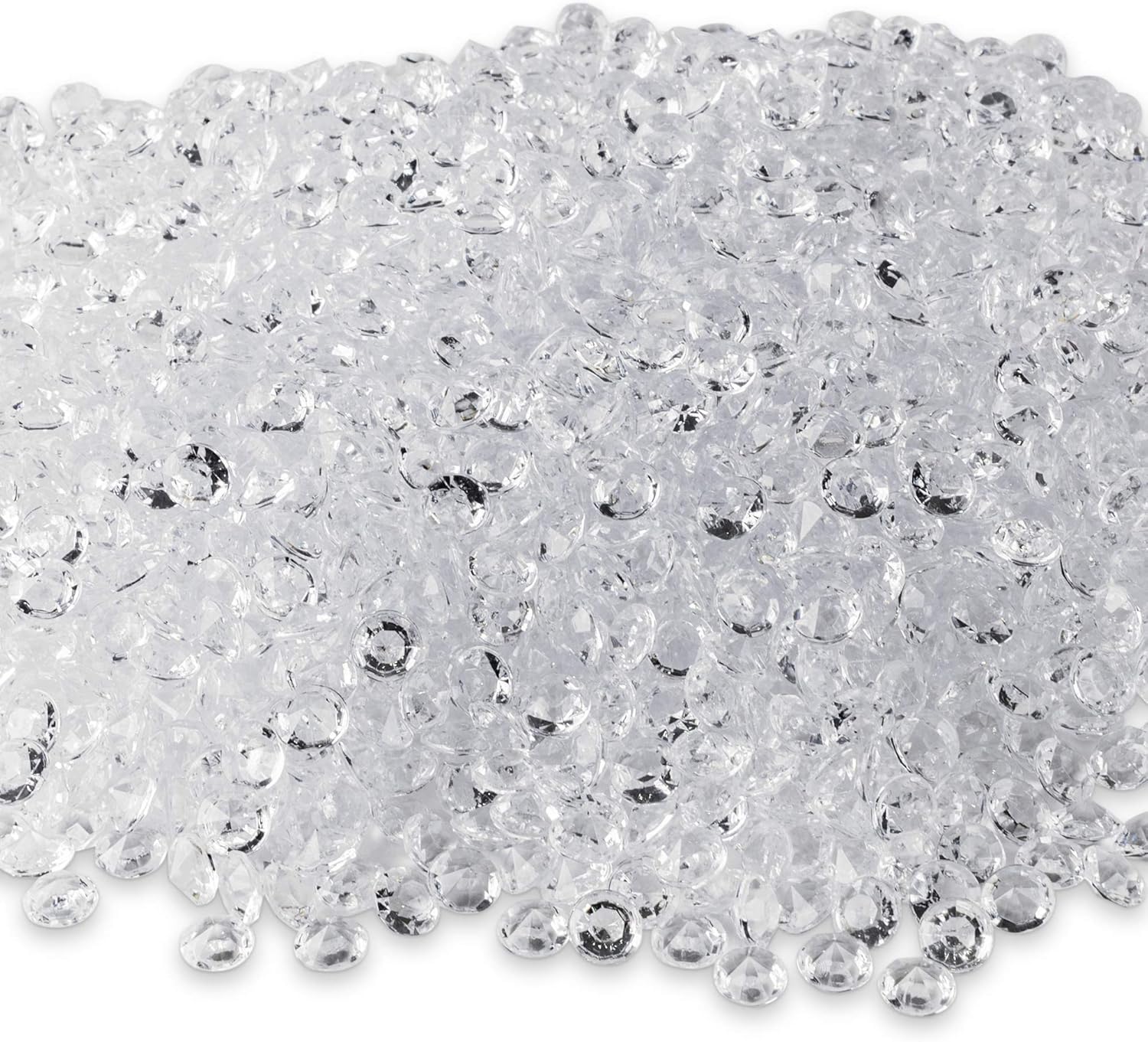 Super Z Outlet Diamond Table Confetti, Vase Filler, Party Decorations for Weddings, Bridal Shower, Birthdays, Home, and more. 2000 Pack of 1 Carat 6.5mm Jewels (Clear)