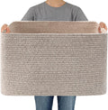 JMvicyroam Woven Blanket Basket,65L Large Storage Bin for Blankets Toys Clothes,Decorative Rope Basket for Living Room Bedroom with Handles, Oatmeal