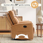 HAOMARKETS Swivel Rocker Recliner Chair, Manual Faux Leather Glider Rocking Recliners for Adults, 360° Swivel Nursery Reclining Sofa with Storage Pocket