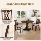 GOFLAME Wooden Dining Chairs Set of 4, Fabric Upholstered Kitchen Chairs with Padded Seat and Rubber Wood Frame, Farmhouse Armless Side Chairs for Dining Room, Living Room, Restaurant