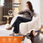Bean Bag Chair, Faux Fur Beanbag Chair for Adults,Comfy Cloud Sofa with Back Support, Large Reading Chair for Living Room, Bedroom, Apartment (Beige)