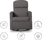 Delta Children Blair Slim Nursery Glider Swivel Rocker Chair, Charcoal