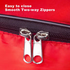 TQS Large Christmas Wreath Storage Bag - 30 Inch, Red, Cotton, Zipper Closure, Reinforced Handles, Double Zippers, Clear Card Slot, Ideal for Christmas Decorations