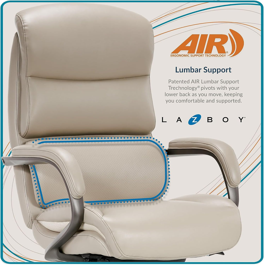 La-Z-Boy Aberdeen Bonded Leather Executive Chair, Beige