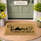 Funny Doormat for Entrance Way Indoor/Outdoor Front Door/Patio Anti-Slip & Heavy Weather Resistant Rugs House Warming Novelty Gift Mat 36"x24" (Home is Where the Magic is)