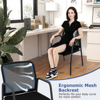 Giantex Office Guest Chair Set of 2, Waiting Room Chairs with Mesh Back, Padded Seat, Armrests, Metal Frame, 330 Lbs Capacity, Conference Chairs No Wheels for Reception Room, Meeting Room, Lobby (1)