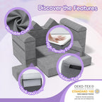Betterhood Modular Kids Play Couch, Convertible Foam Couch for Toddlers, Child Sectional Kids Sofa for Playroom Bedroom, Grey