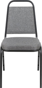 BizChair HERCULES Series Trapezoidal Back Stacking Banquet Chair with 2.5" Thick Seat in Gray Fabric - Silver Vein Frame
